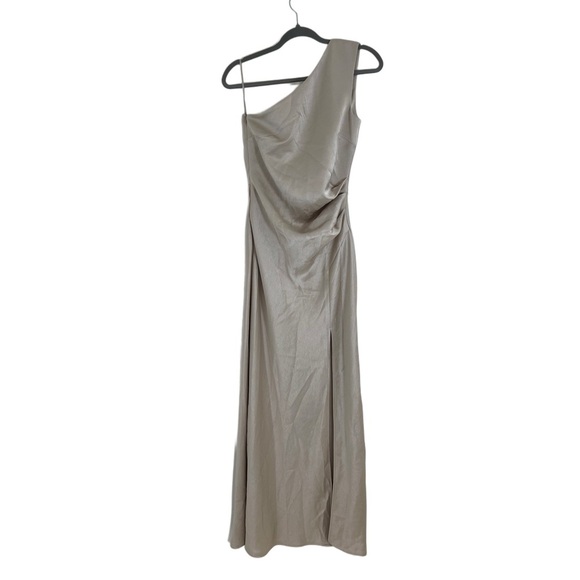 Bec + Bridge Champagne Gray One Shoulder Gown Cocktail Prom Dress 4 S - Picture 3 of 16